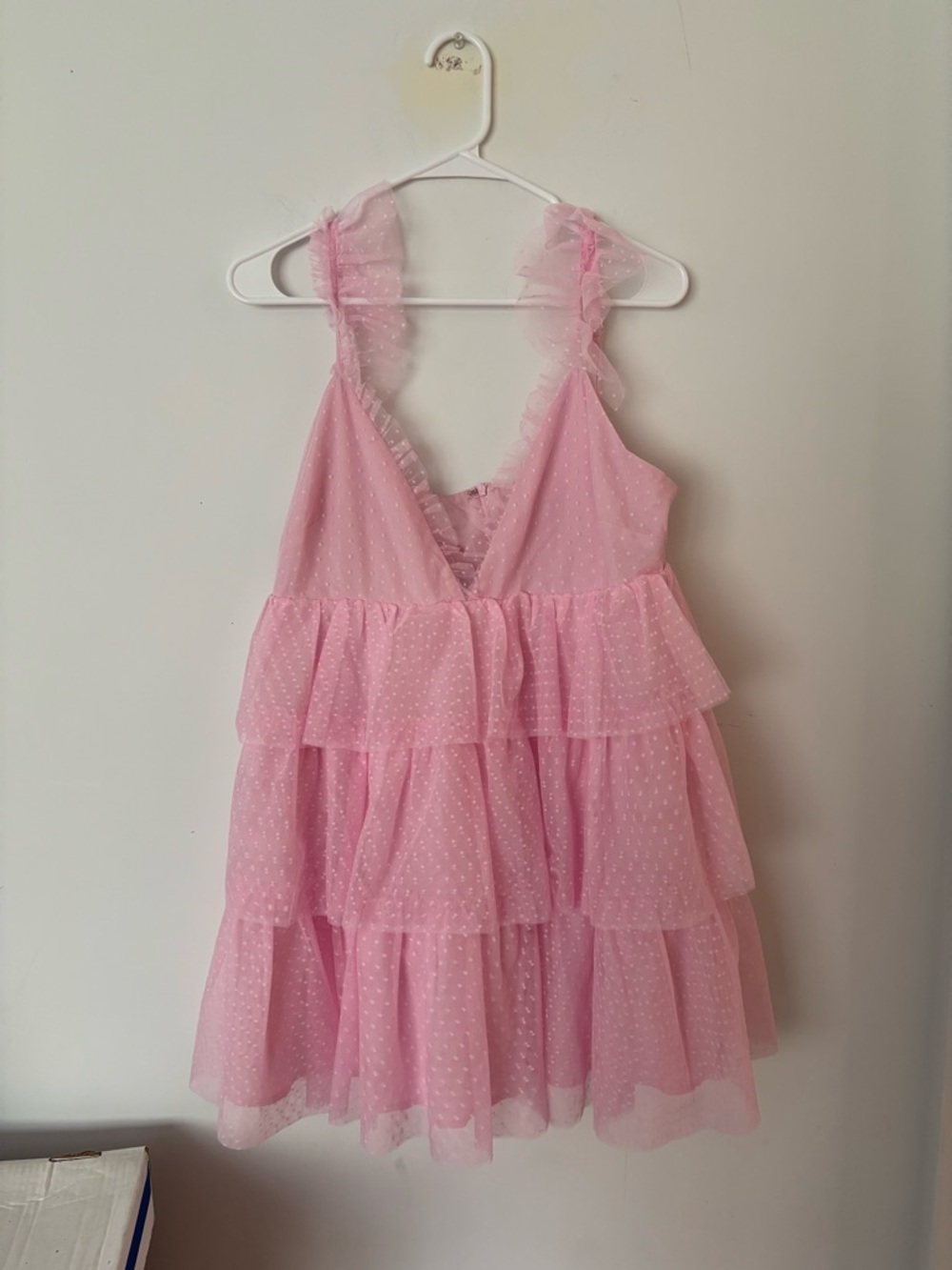 more to come baby pink arabela ruffle tiered flowy tulle mini dress🎀